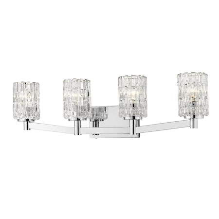 Z-Lite Aubrey 4 Light Vanity, Chrome & Clear 1931-4V-CH
